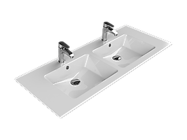 TURKUAZ Etajerli Lavabo, İbiza, 121x51 cm (Çift Hazneli)