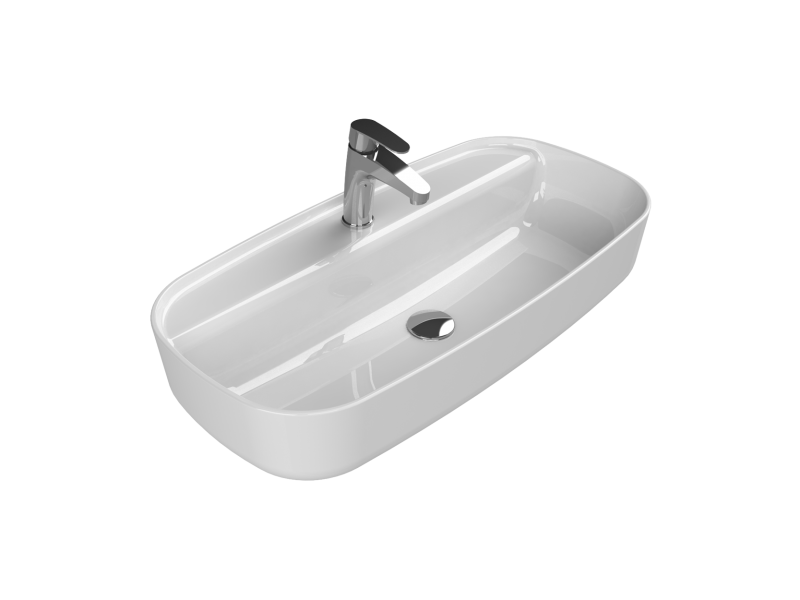 TURKUAZ Tezgah Üstü Lavabo, Aqua, 80x40 cm